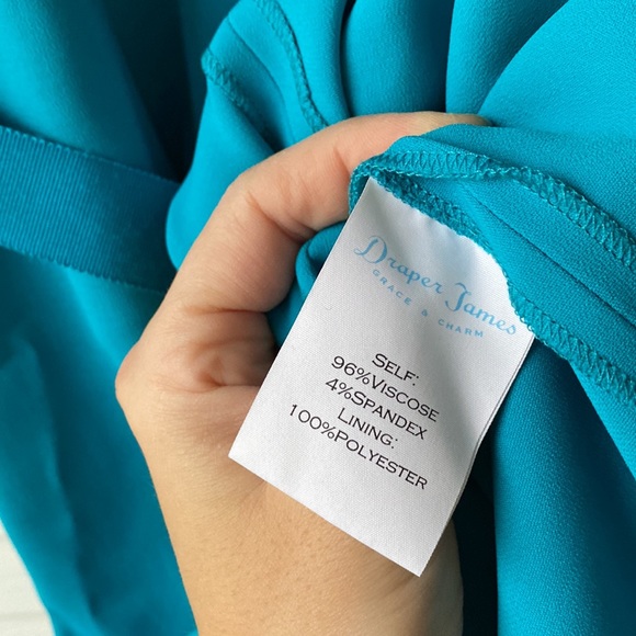 Draper James Turquoise Dress Sleeveless Scalloped Tie Waist Size 4 - Picture 7 of 10